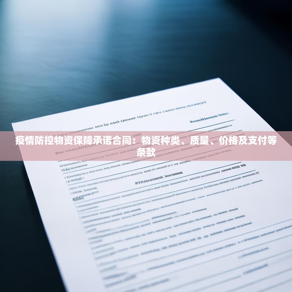 疫情防控物資保障承諾合同：物資種類、質(zhì)量、價(jià)格及支付等條款