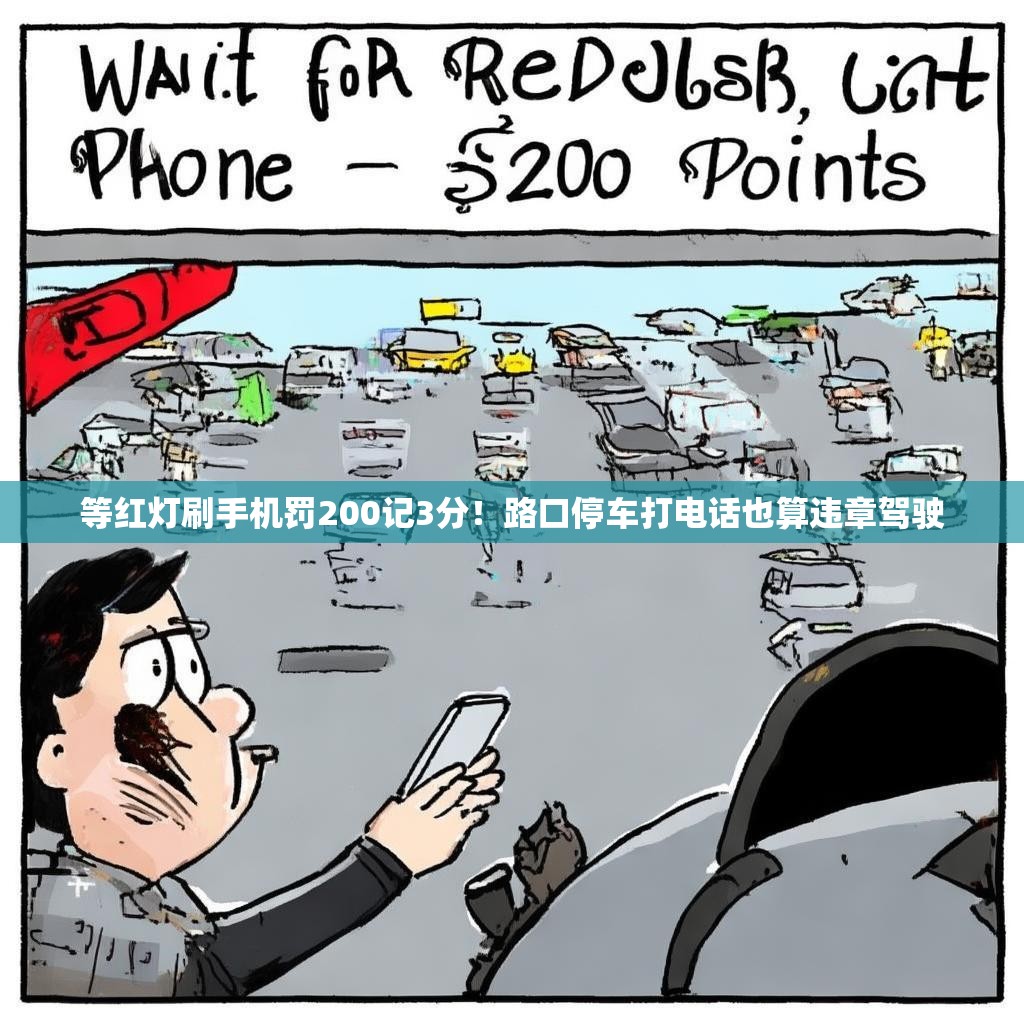 等紅燈刷手機(jī)罰200記3分！路口停車打電話也算違章駕駛