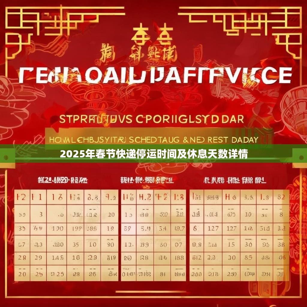 2025年春節(jié)快遞停運時間及休息天數(shù)詳情