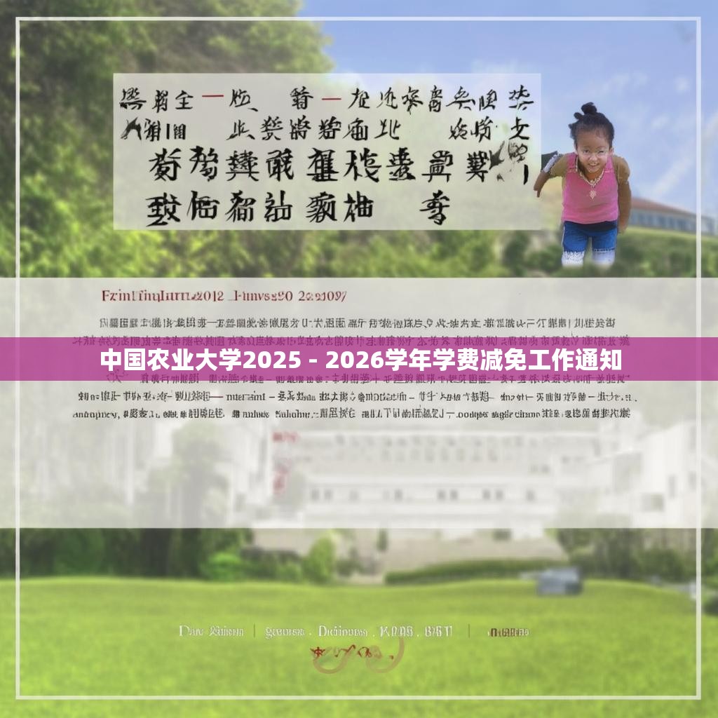 中國農(nóng)業(yè)大學(xué)2025 - 2026學(xué)年學(xué)費(fèi)減免工作通知